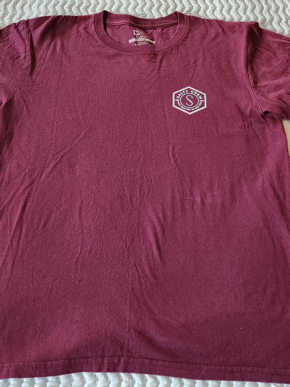 Salty Crew Men's Maroon Short Sleeve Logo Tee Size XL - Picture 8 of 11